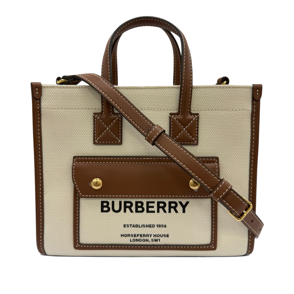 Pre-Loved Burberry Mini Canvas Freya Tote